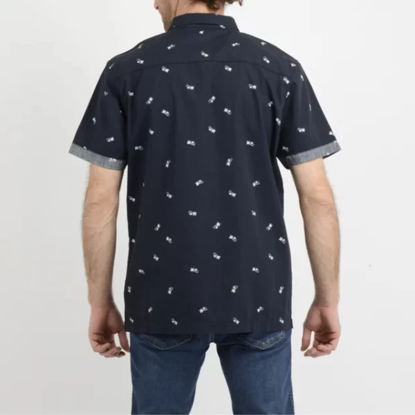 CAMISA MC  BLUE PALM PRINT - Imagen 2