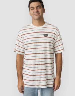 POLO M/C - T-SHIRT S-SLV MEN - STRIPE BROWN