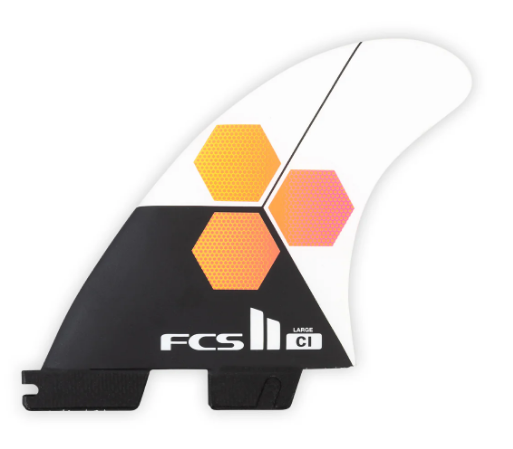 FCS II CI PC Large White Tri Retail Fins